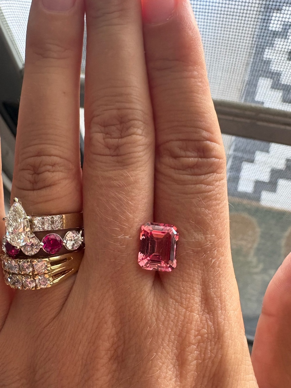 Pink Emerald-Cut Sapphire